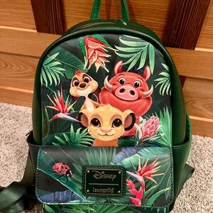 *RARE* *MINT CONDITION* Loungefly Jungle Green Disney Lion King Backpack